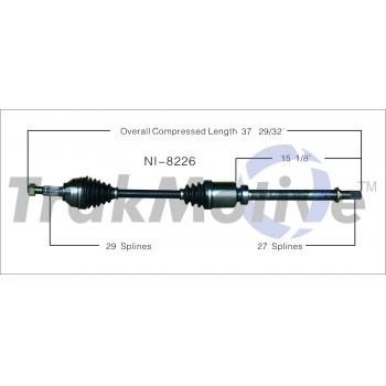 2012 Nissan Sentra CV Axle Shaft Front Right TrakMotive NI8226 image 1 of 3