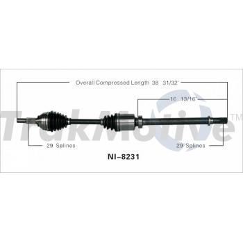 2012 Nissan Altima CV Axle Shaft Front Right TrakMotive NI8231 image 1 of 3