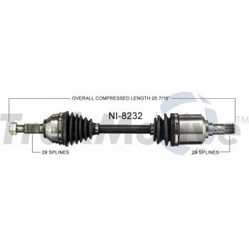 2012 Nissan Altima CV Axle Shaft Front Left TrakMotive NI8232 image 1 of 3
