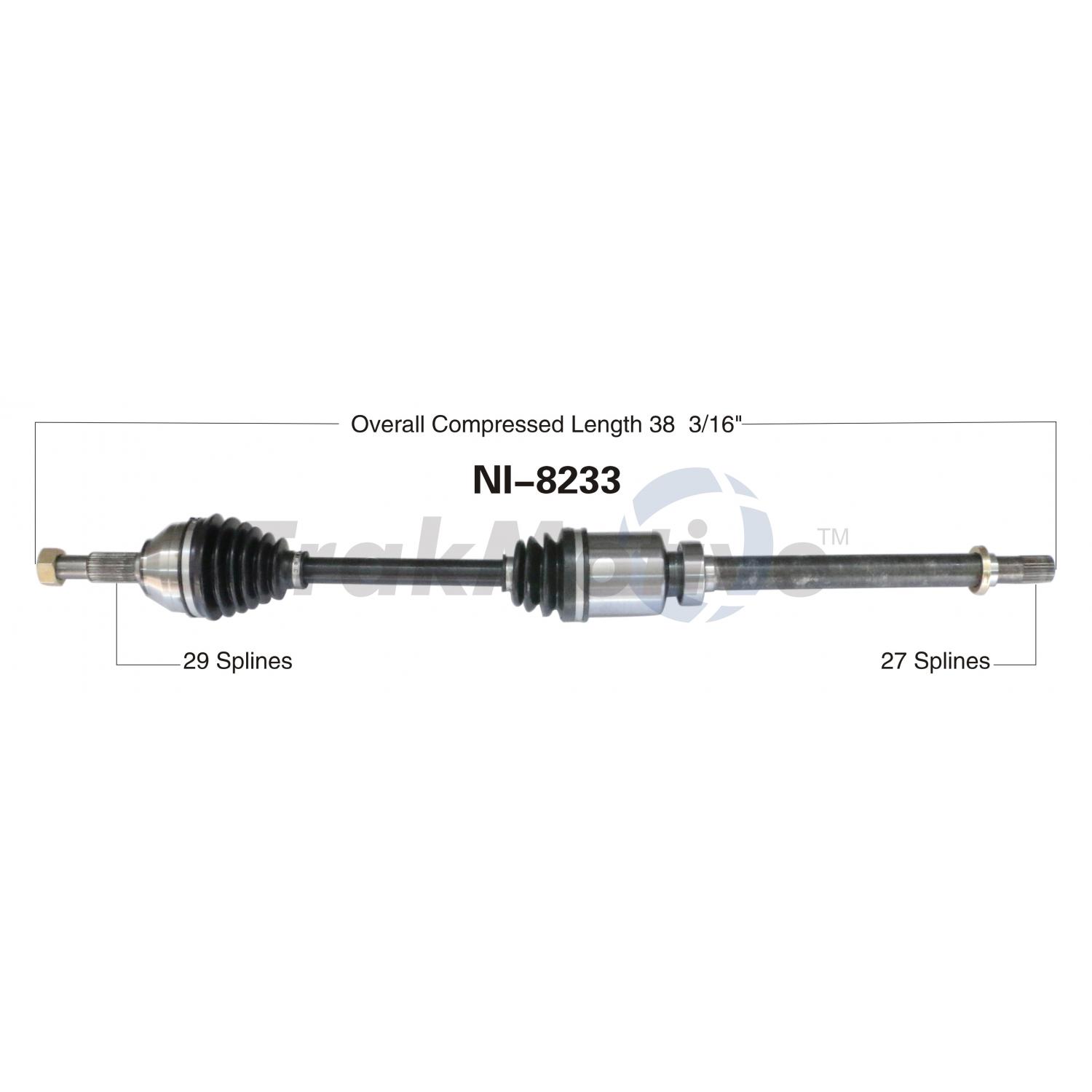 TrakMotive NI8233 CV Axle Shaft product image 1 of 3