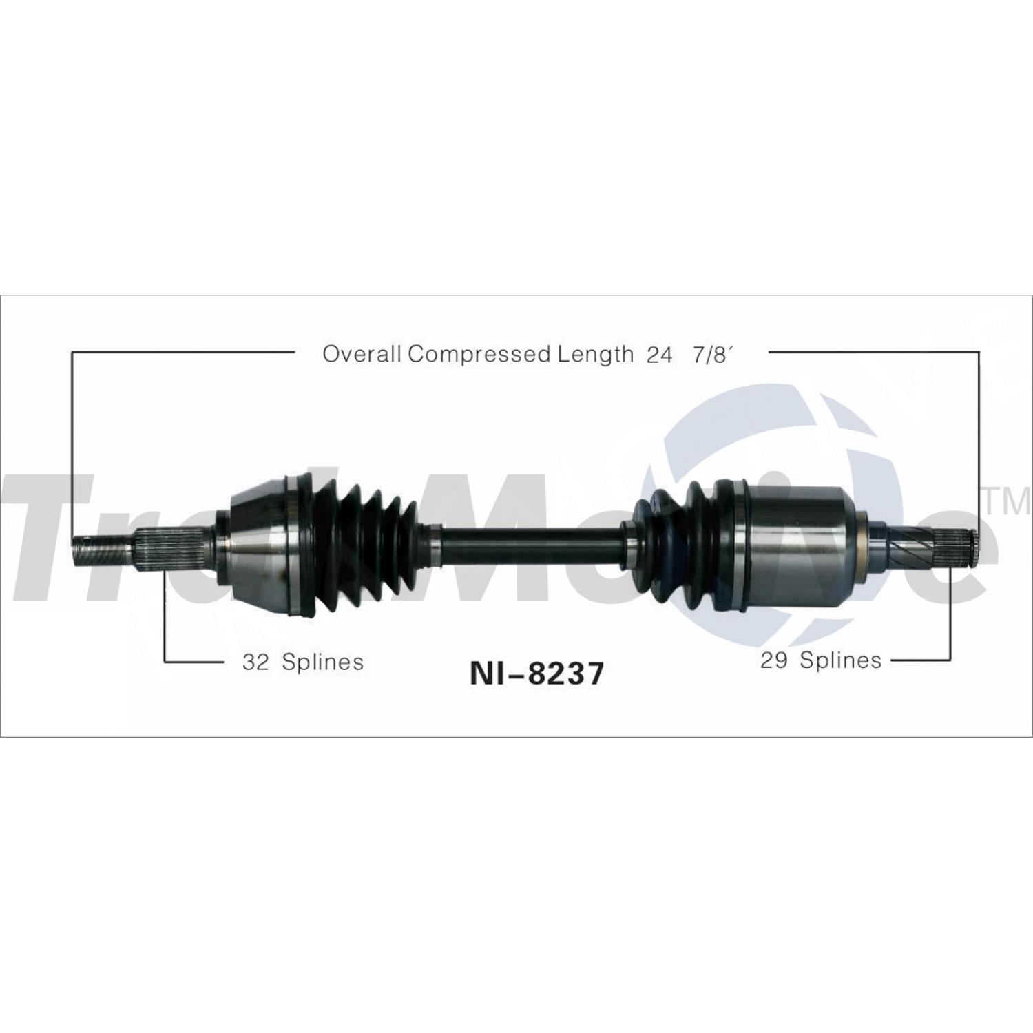TrakMotive NI8237 CV Axle Shaft product image 1 of 3