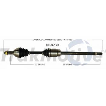 2013 Nissan Altima CV Axle Shaft Front Right TrakMotive NI8239 image 1 of 3