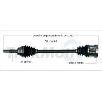 2008 Infiniti FX35 CV Axle Shaft Front Left TrakMotive NI8241 image 1 of 3
