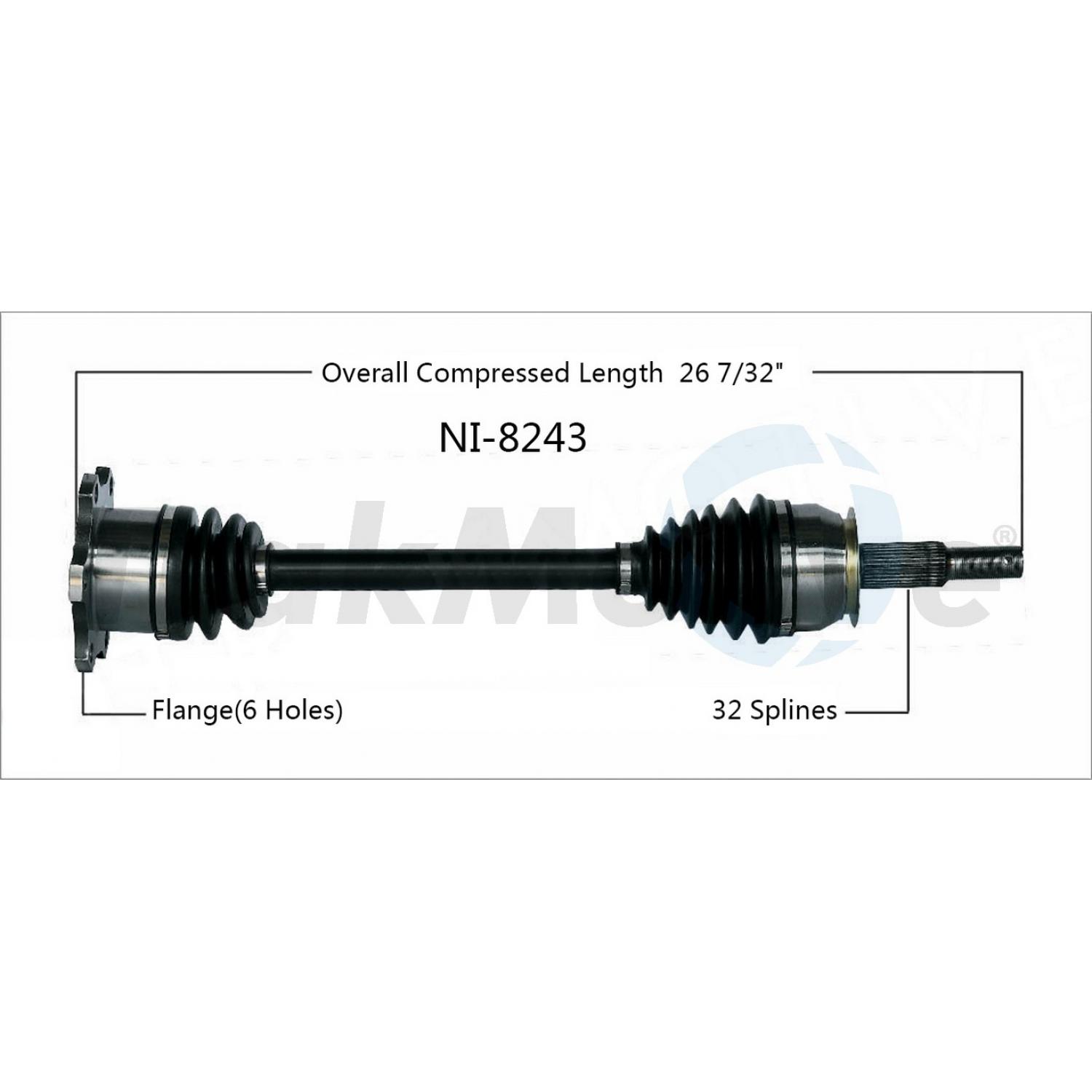 TrakMotive NI8243 - CV Axle Shaft TrakMotive NI8243 CV Axle Shaft product image 1 of 3