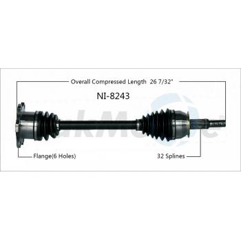 2012 Nissan Pathfinder CV Axle Shaft Rear Left TrakMotive NI8243 image 1 of 3