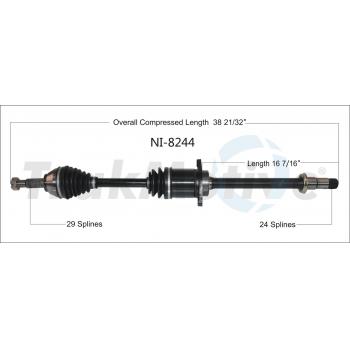 2011 Nissan Altima CV Axle Shaft Front Right TrakMotive NI8244 image 1 of 3