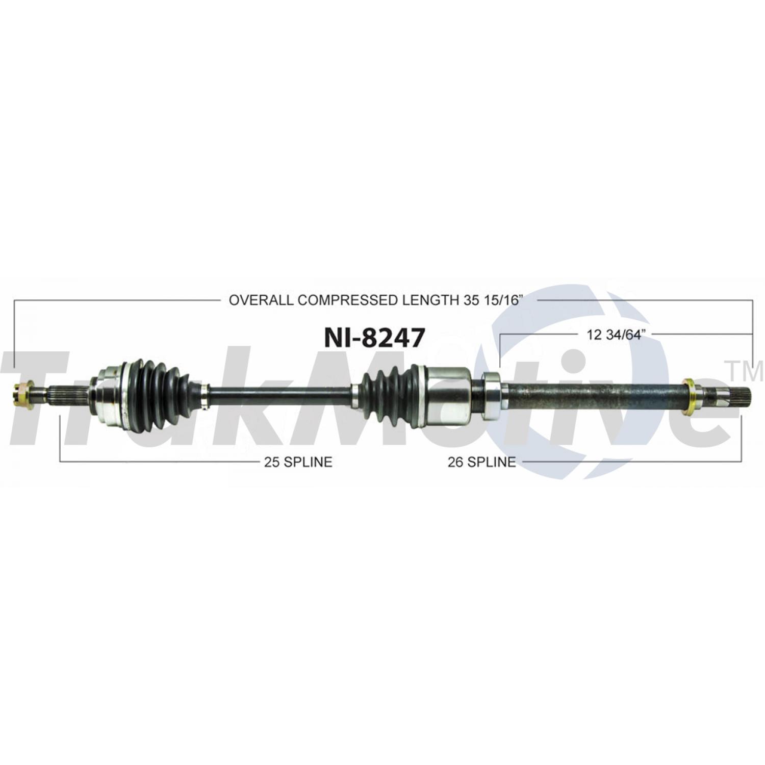 TrakMotive NI8247 - CV Axle Shaft TrakMotive NI8247 CV Axle Shaft product image 1 of 3