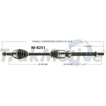 2012 Nissan Versa CV Axle Shaft Front Right TrakMotive NI8251 image 1 of 3