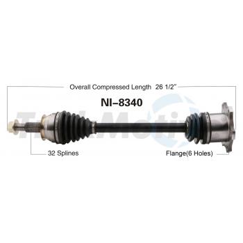 2013 Infiniti FX50 CV Axle Shaft Rear Left TrakMotive NI8340 image 1 of 3