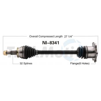 2014 Infiniti QX70 CV Axle Shaft Rear Left TrakMotive NI8341 image 1 of 3