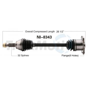 2008 Infiniti FX45 CV Axle Shaft Rear Left TrakMotive NI8343 image 1 of 3