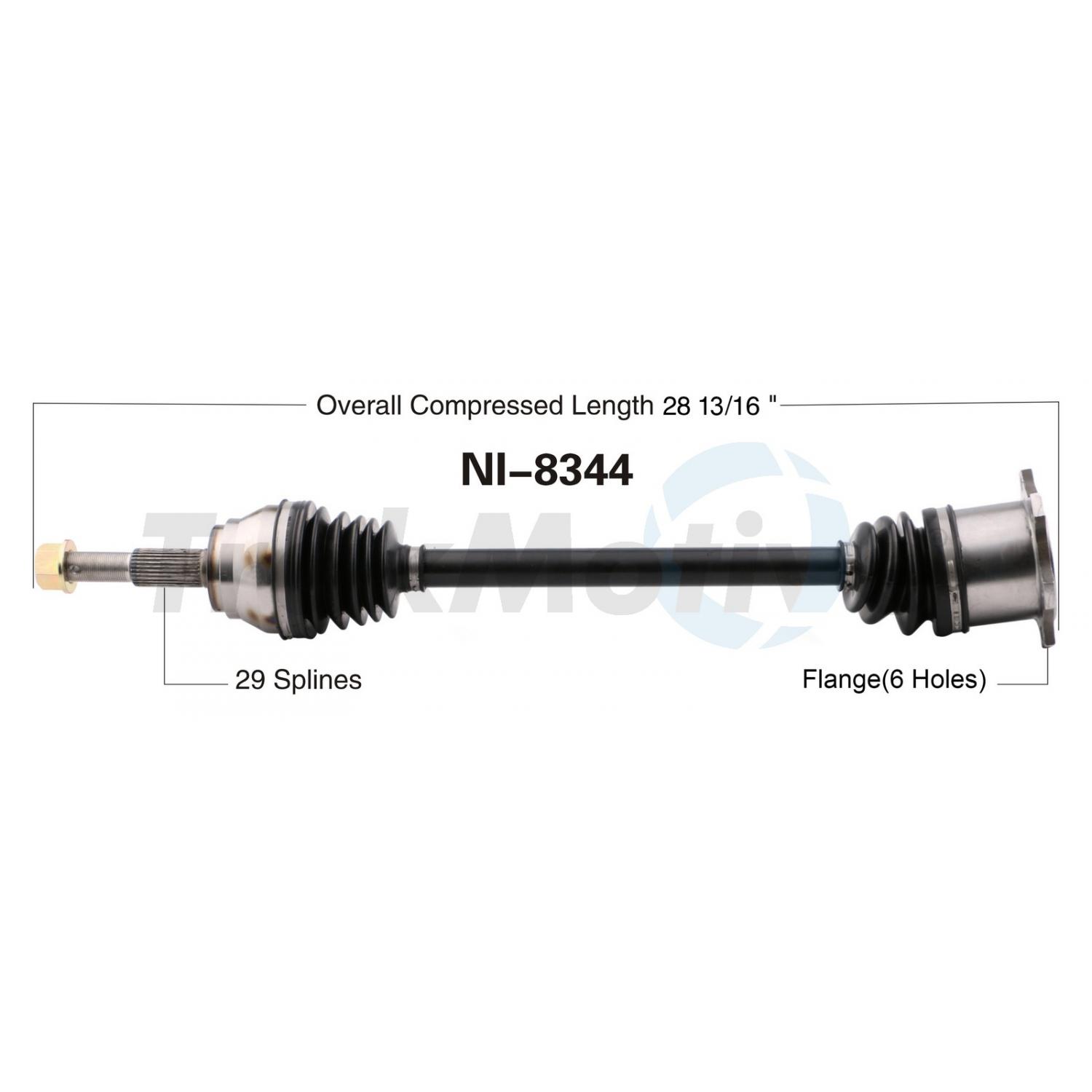 TrakMotive NI8344 CV Axle Shaft product image 1 of 3