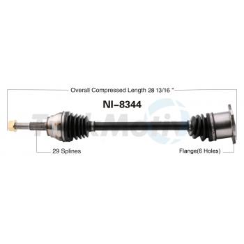 2008 Infiniti FX35 CV Axle Shaft Rear Right TrakMotive NI8344 image 1 of 3
