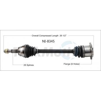 2008 Infiniti FX35 CV Axle Shaft Rear Left TrakMotive NI8345 image 1 of 3