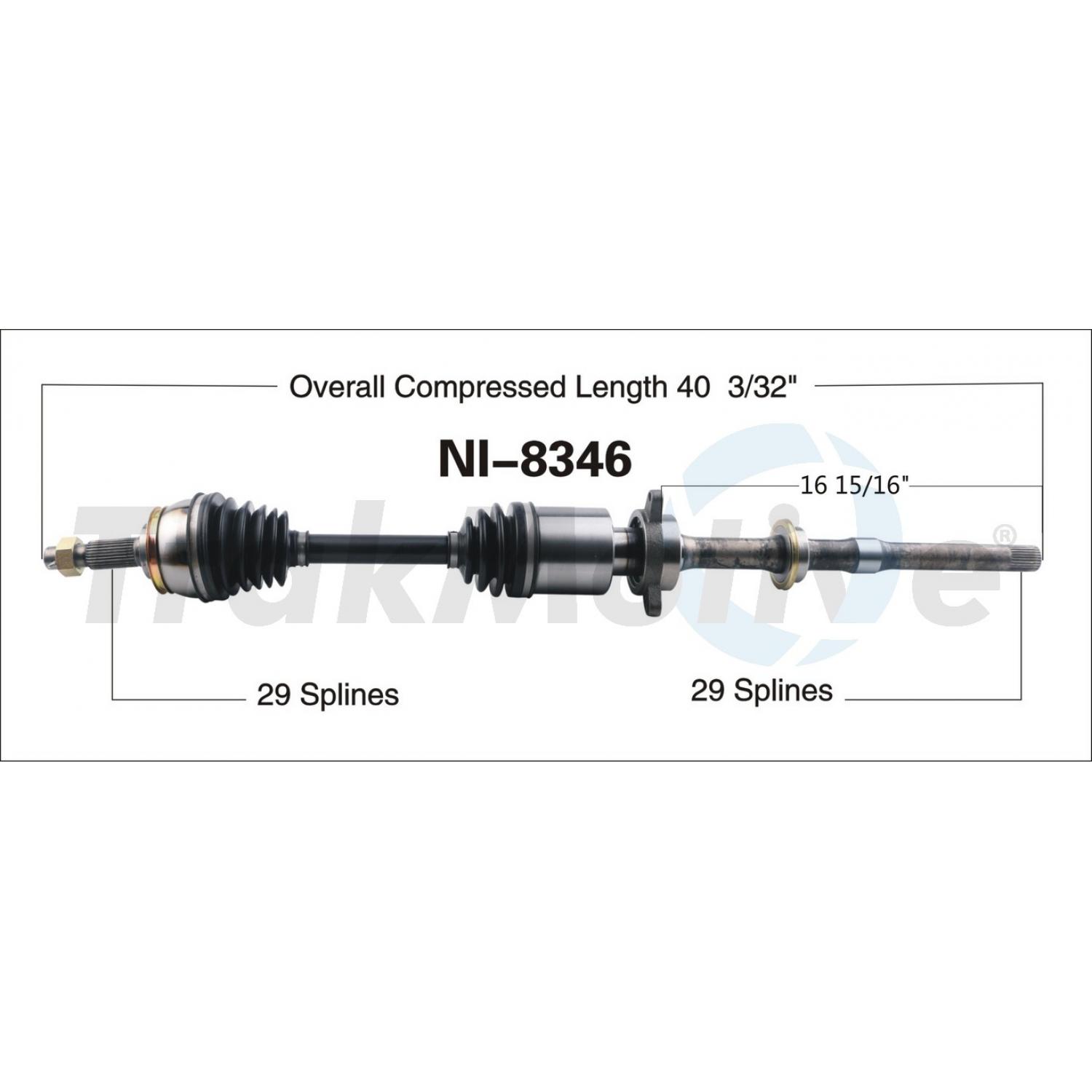 TrakMotive NI8346 - CV Axle Shaft TrakMotive NI8346 CV Axle Shaft product image 1 of 3