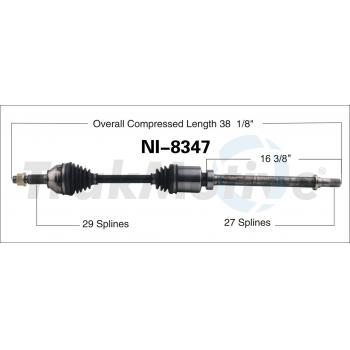 2015 Nissan Rogue Select CV Axle Shaft Front Right TrakMotive NI8347 image 1 of 3