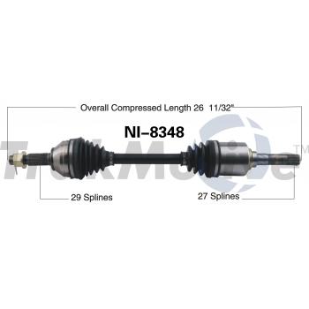 2015 Nissan Rogue Select CV Axle Shaft Front Left TrakMotive NI8348 image 1 of 3