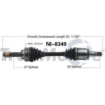 2006 Infiniti G35 CV Axle Shaft Front Right TrakMotive NI8349 image 1 of 3