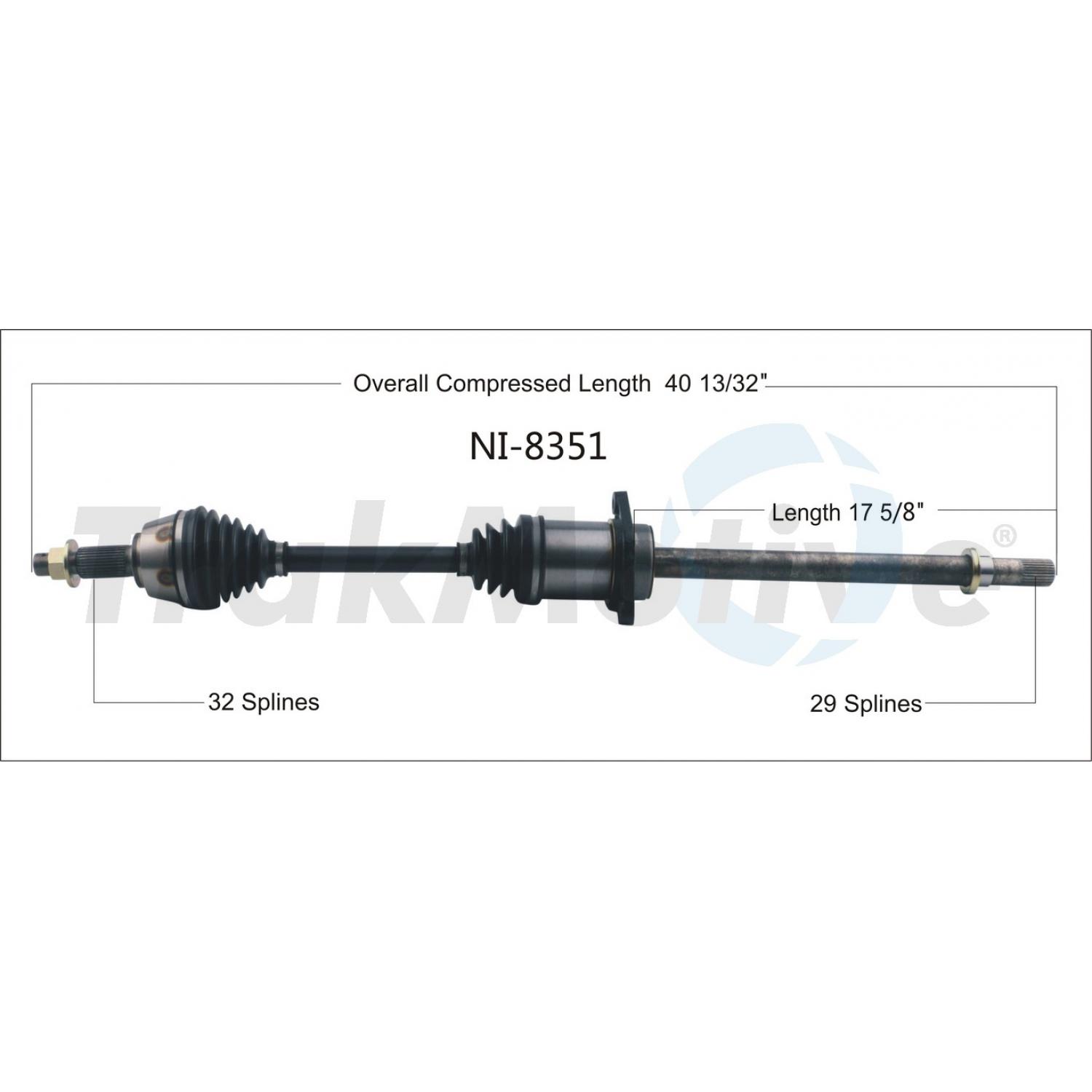 TrakMotive NI8351 - CV Axle Shaft TrakMotive NI8351 CV Axle Shaft product image 1 of 3