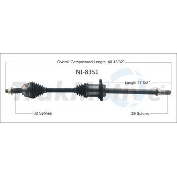 2011 Nissan Murano CV Axle Shaft Front Right TrakMotive NI8351 image 1 of 3