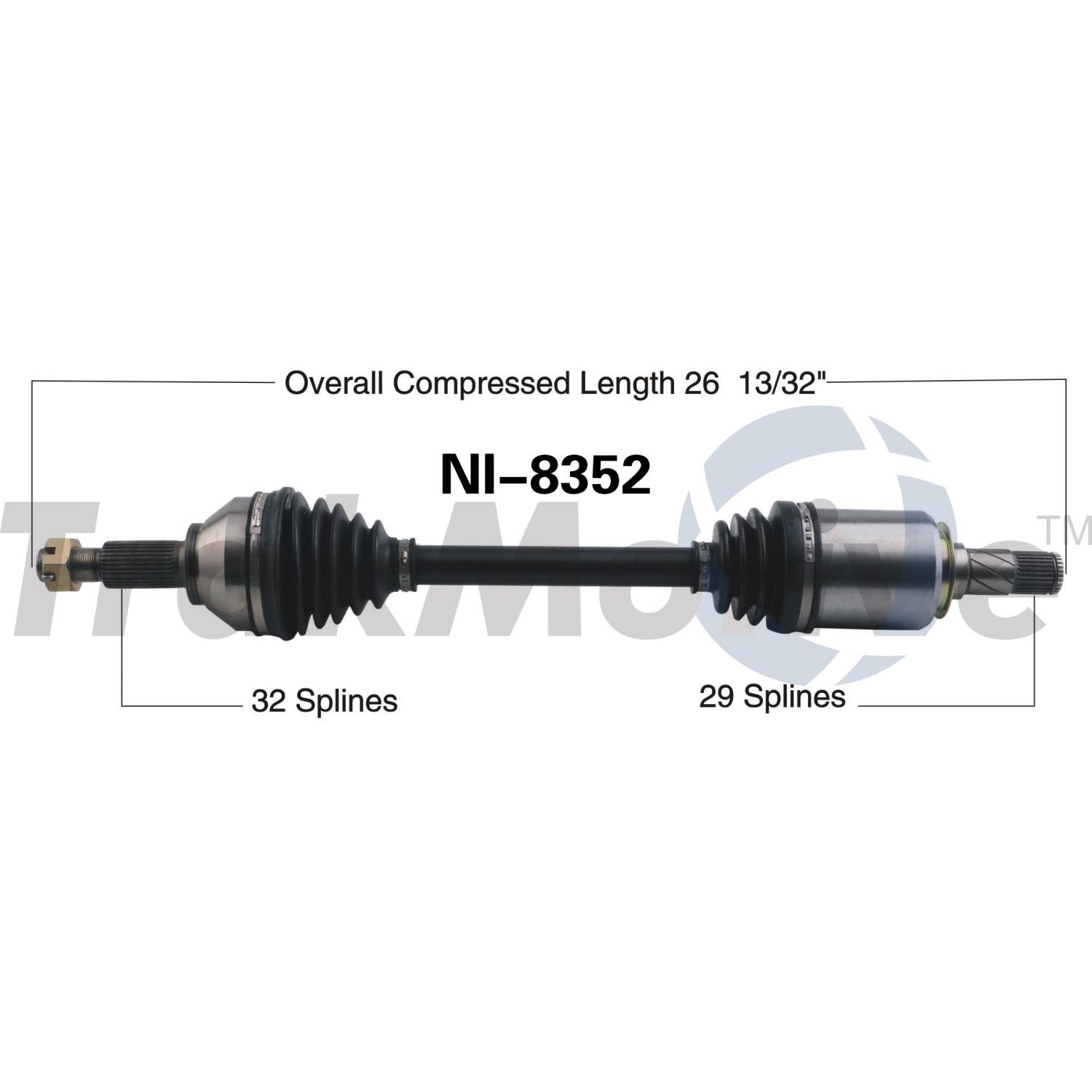 TrakMotive NI8352 CV Axle Shaft product image 1 of 3
