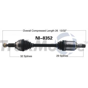 2011 Nissan Murano CV Axle Shaft Front Left TrakMotive NI8352 image 1 of 3