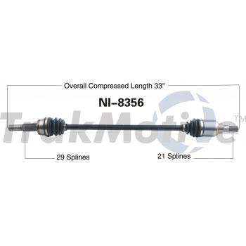 2011 Nissan Murano CV Axle Shaft Rear Left TrakMotive NI8356 image 1 of 3