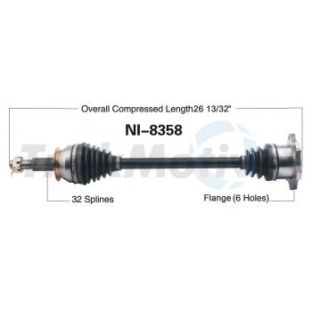 2013 Infiniti G37 CV Axle Shaft Rear Right TrakMotive NI8358 image 1 of 3