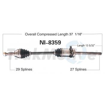 2017 Nissan Juke CV Axle Shaft Front Right TrakMotive NI8359 image 1 of 3