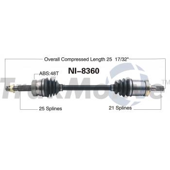 2017 Nissan Juke CV Axle Shaft Rear Left TrakMotive NI8360 image 1 of 3