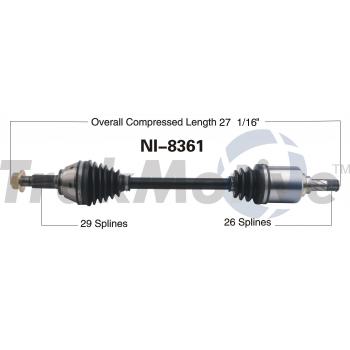 2017 Nissan Juke CV Axle Shaft Front Left TrakMotive NI8361 image 1 of 3