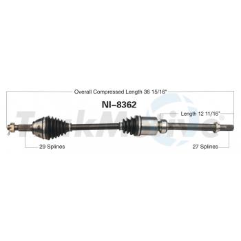 2017 Nissan Juke CV Axle Shaft Front Right TrakMotive NI8362 image 1 of 3