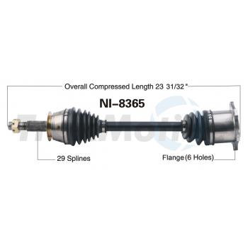 2007 Infiniti G35 CV Axle Shaft Rear Left TrakMotive NI8365 image 1 of 3