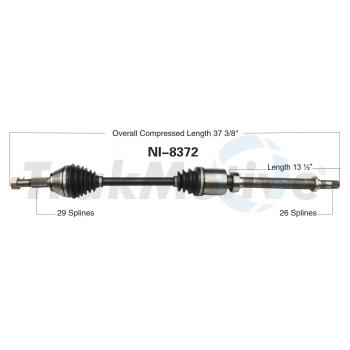 2019 Nissan Sentra CV Axle Shaft Front Right TrakMotive NI8372 image 1 of 3