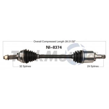 2013 Nissan Quest CV Axle Shaft Front Left TrakMotive NI8374 image 1 of 3