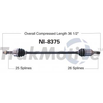 2016 Nissan Versa Note CV Axle Shaft Front Right TrakMotive NI8375 image 1 of 3