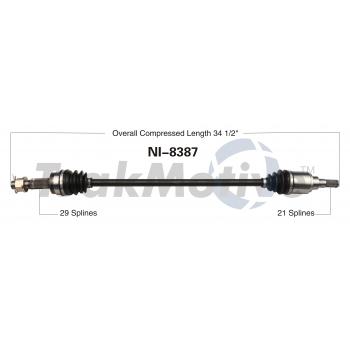 2018 Nissan Pathfinder CV Axle Shaft Rear Left TrakMotive NI8387 image 1 of 3