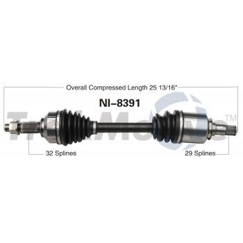 2013 Nissan Altima CV Axle Shaft Front Left TrakMotive NI8391 image 1 of 3