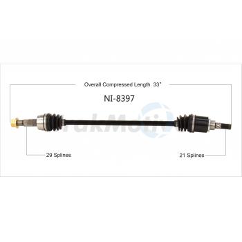2021 Nissan Altima CV Axle Shaft Rear Left TrakMotive NI8397 image 1 of 3