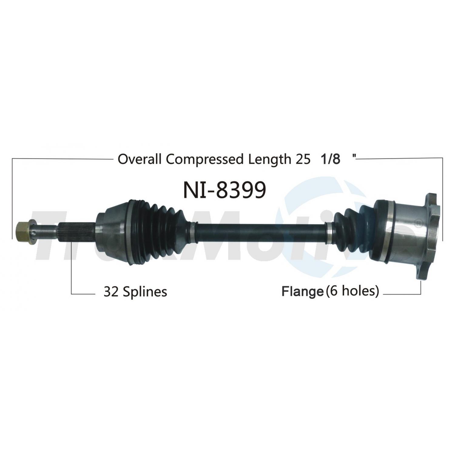 TrakMotive NI8399 CV Axle Shaft product image 1 of 3