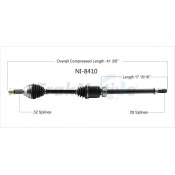 2020 Nissan Pathfinder CV Axle Shaft Front Right TrakMotive NI8410 image 1 of 3