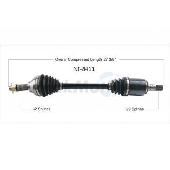 2018 Nissan Pathfinder CV Axle Shaft Front Left TrakMotive NI8411 image 1 of 3