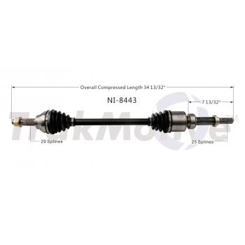 2012 Nissan Leaf CV Axle Shaft Front Right TrakMotive NI8443 image 1 of 3