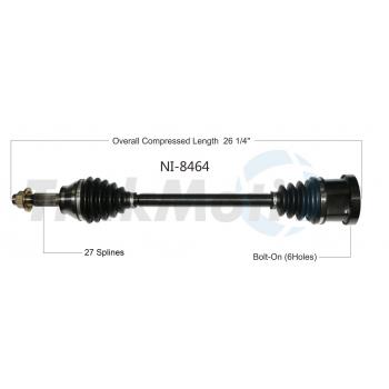 2008 Infiniti M35 CV Axle Shaft Front Left TrakMotive NI8464 image 1 of 3
