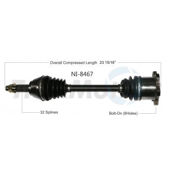 1996 Nissan 300ZX CV Axle Shaft Rear Left TrakMotive NI8467 image 1 of 3