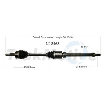 2018 Nissan Rogue CV Axle Shaft Front Right TrakMotive NI8468 image 1 of 3