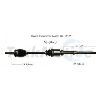 2018 Nissan Rogue CV Axle Shaft Front Right TrakMotive NI8470 image 1 of 3
