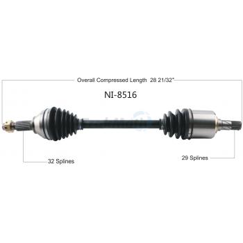 2015 Nissan Quest CV Axle Shaft Front Left TrakMotive NI8516 image 1 of 3