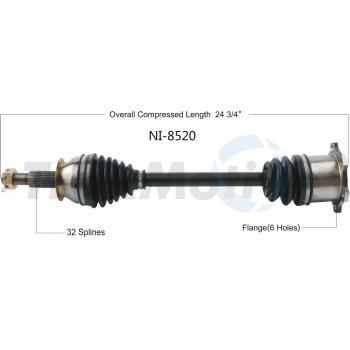 2015 Infiniti Q60 CV Axle Shaft Rear Left TrakMotive NI8520 image 1 of 3