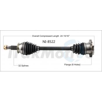 2008 Infiniti EX35 CV Axle Shaft Rear Left TrakMotive NI8522 image 1 of 3